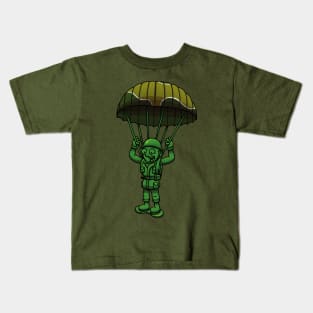 Green Military Soldier Toy With Parachute Kids T-Shirt